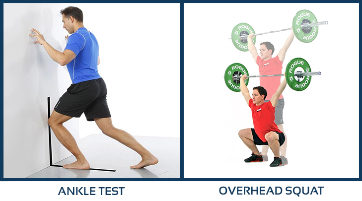 Valoración completa del tren inferior con ankle test y overhead squat