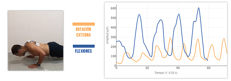 push up vs rotacion externa comparativa activación del serrato anterior