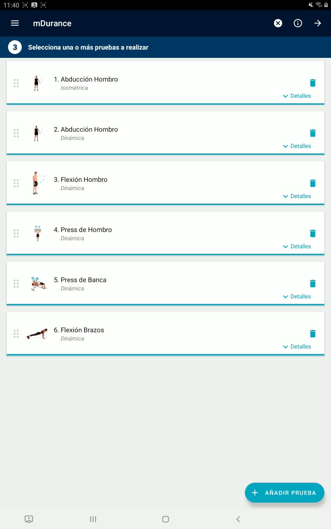 protocolos de ejercicios mDurance para medir la evolución del paciente