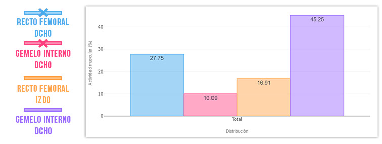 distribución actividad muscular